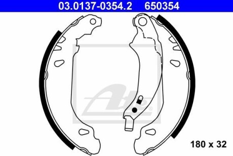 Колодки тормозные барабанные, комплект ATE 03.0137-0354.2