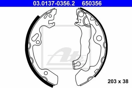 Колодки тормозные барабанные, комплект ATE 03.0137-0356.2