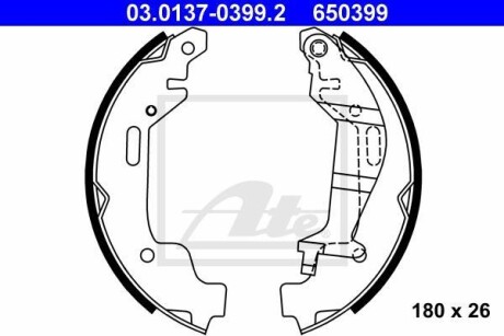 Колодки тормозные барабанные, комплект ATE 03.0137-0399.2