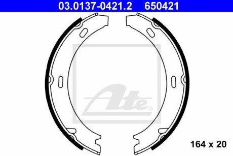 Колодки тормозные стояночного тормоза ATE 03.0137-0421.2