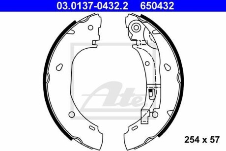 Колодки тормозные барабанные, комплект ATE 03.0137-0432.2