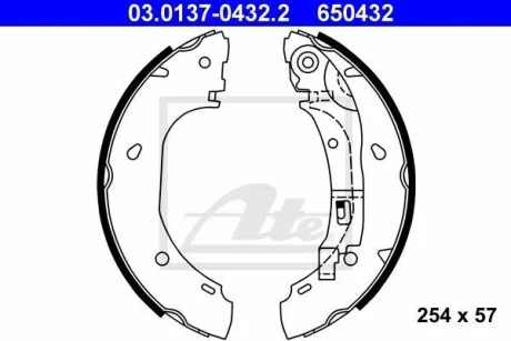 Колодки тормозные барабанные, комплект ATE 03.0137-0432.2