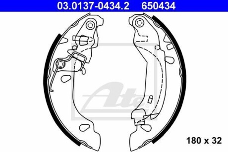 Колодки тормозные барабанные, комплект ATE 03.0137-0434.2