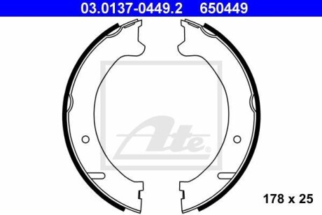 Колодки тормозные стояночного тормоза ATE 03.0137-0449.2