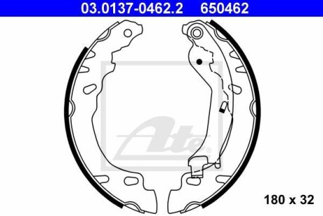 Колодки тормозные барабанные, комплект ATE 03.0137-0462.2