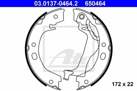 Колодки тормозные стояночного тормоза ATE 03.0137-0464.2