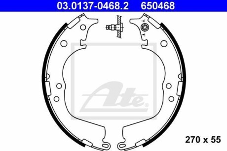 Колодки тормозные барабанные, комплект ATE 03.0137-0468.2