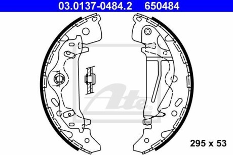 Колодки тормозные барабанные, комплект ATE 03.0137-0484.2
