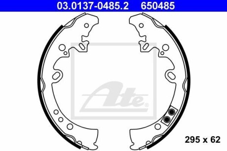 Колодки тормозные барабанные, комплект ATE 03.0137-0485.2