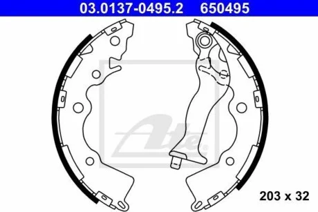 Колодки тормозные барабанные, комплект ATE 03.0137-0495.2