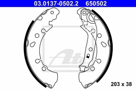 Колодки тормозные барабанные, комплект ATE 03.0137-0502.2