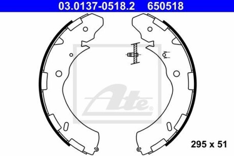 Колодки тормозные барабанные, комплект ATE 03.0137-0518.2