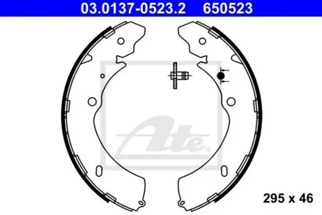 Колодки тормозные барабанные, комплект ATE 03.0137-0523.2