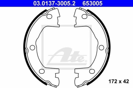 Колодки тормозные стояночного тормоза ATE 03.0137-3005.2