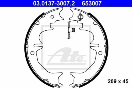Колодки тормозные стояночного тормоза ATE 03.0137-3007.2