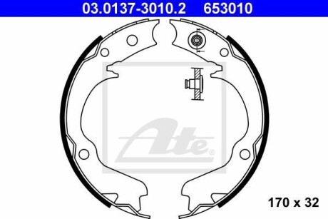 Колодки тормозные стояночного тормоза ATE 03.0137-3010.2