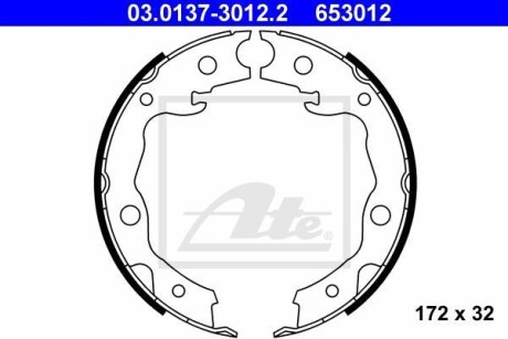 Колодки тормозные стояночного тормоза ATE 03.0137-3012.2