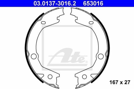 Колодки тормозные стояночного тормоза ATE 03.0137-3016.2