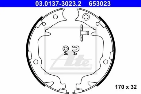 Колодки тормозные стояночного тормоза ATE 03.0137-3023.2
