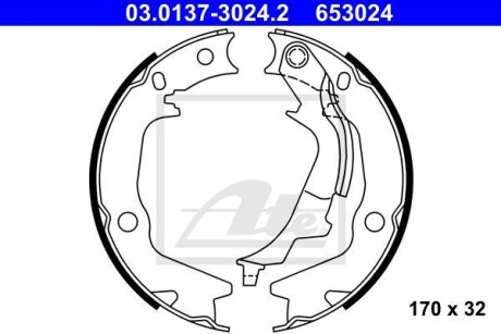 Колодки тормозные стояночного тормоза ATE 03.0137-3024.2