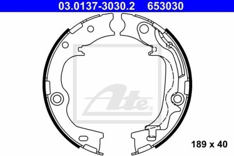 Колодки тормозные стояночного тормоза ATE 03.0137-3030.2