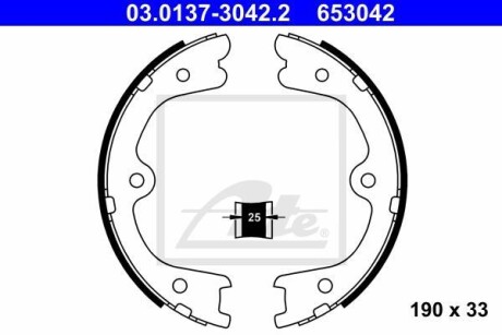 Колодки тормозные стояночного тормоза ATE 03.0137-3042.2