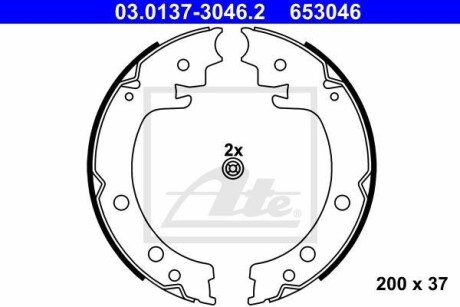 Колодки тормозные стояночного тормоза ATE 03.0137-3046.2