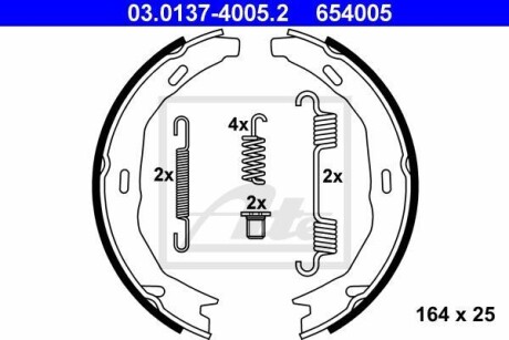 Колодки тормозные стояночного тормоза ATE 03.0137-4005.2