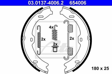 Колодки тормозные стояночного тормоза ATE 03.0137-4006.2