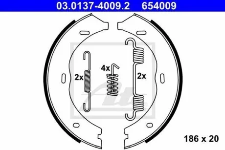 Колодки тормозные стояночного тормоза ATE 03.0137-4009.2
