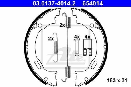 Колодки тормозные стояночного тормоза ATE 03.0137-4014.2