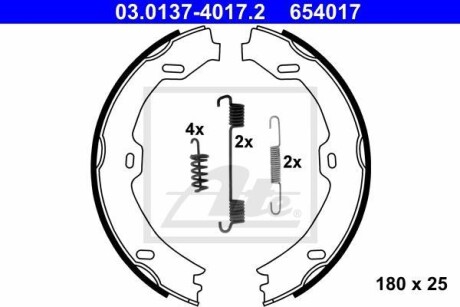 Колодки тормозные стояночного тормоза ATE 03.0137-4017.2