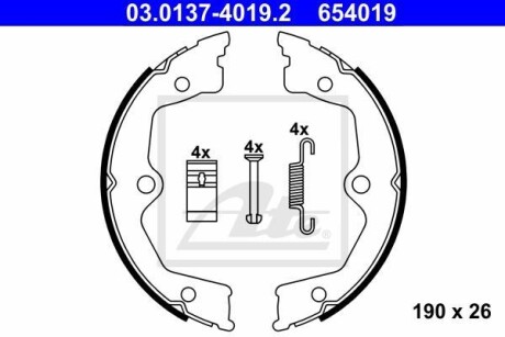 Колодки тормозные стояночного тормоза ATE 03.0137-4019.2