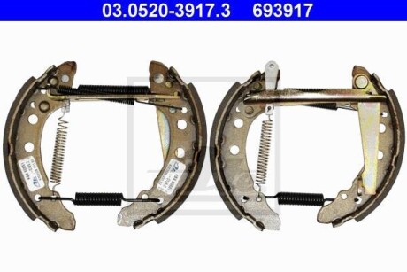 Колодки тормозные барабанные, комплект ATE 03.0520-3917.3
