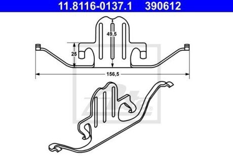 Планка супорта (переднього) прижимна BMW 1 (E81/E87)/3 (E90-93)/5 (E60/F10) 03- ATE 11.8116-0137.1