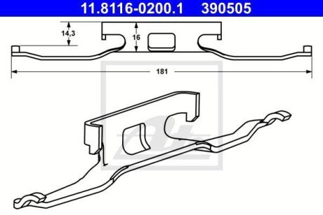 Планка супорта (переднього) прижимна MB Sprinter/Vito/VW LT ATE 11.8116-0200.1