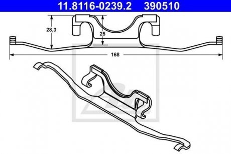 Планка супорта (переднього) прижимна BMW 5 (E39) 96-04 ATE 11.8116-0239.2