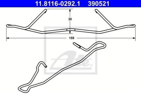 Планка супорта (переднього) прижимна Opel Astra G/H 04-/Combo 01- ATE 11.8116-0292.1