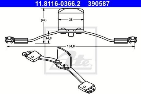 Монтажний компл.,гальм.колодки ATE 11.8116-0366.2