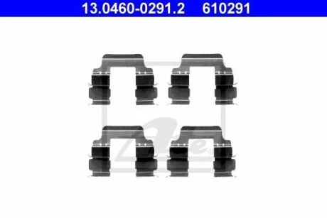 Комплект монтажный тормозных колодок ATE 13.0460-0291.2