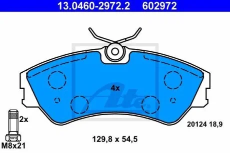 Тормозные колодки дисковые, комплект ATE 13.0460-2972.2