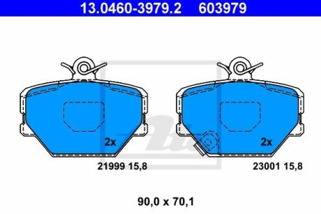 Гальмівні колодки, дискові ATE 13.0460-3979.2