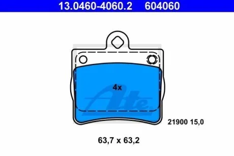 Тормозные колодки дисковые, комплект ATE 13.0460-4060.2