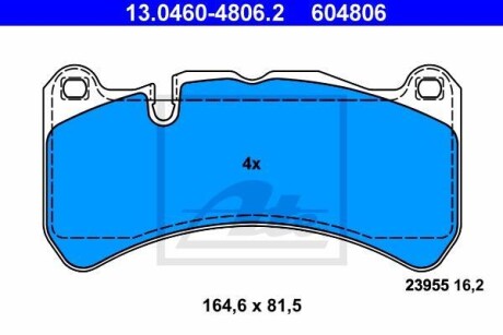 Тормозные колодки дисковые, комплект ATE 13.0460-4806.2