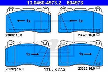 Гальмівні колодки, дискові ATE 13.0460-4973.2