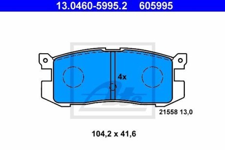 Тормозные колодки дисковые, комплект ATE 13.0460-5995.2