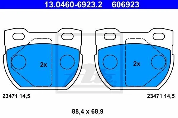 Тормозные колодки дисковые, комплект ATE 13.0460-6923.2 (фото 1)