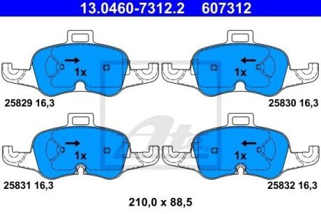 Гальмівні колодки, дискові ATE 13.0460-7312.2