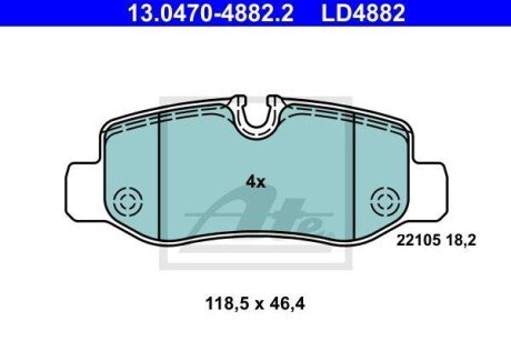 Гальмівні колодки, дискові ATE 13.0470-4882.2