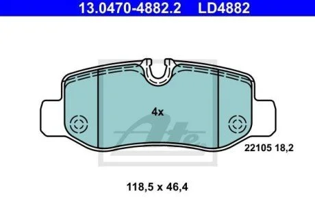 Гальмівні колодки, дискові ATE 13.0470-4882.2
